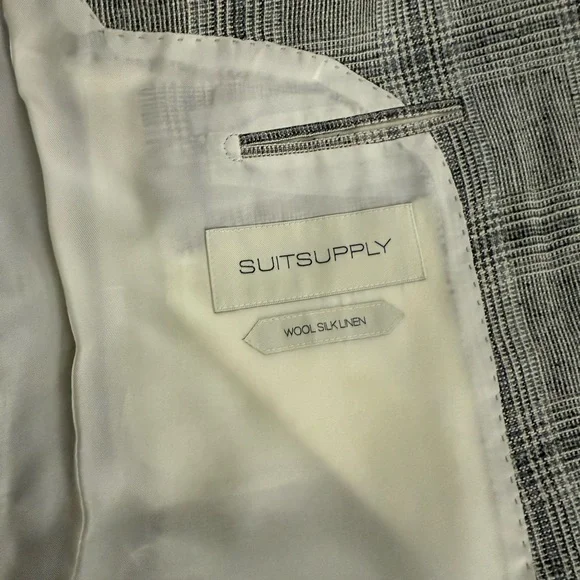 Suitsupply Havana Patch Gray Plaid Men's Suit - 38R